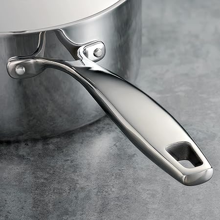 Tramontina Tri-Ply Clad Stainless Steel 2-Quart Sauce Pan with Lid, Induction-Ready, Dishwasher-Safe, NSF-Certified, Made in Brazil