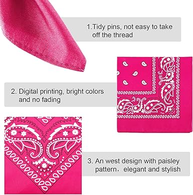 Blulu 12 Pack Unisex Paisley Bandanas Bulk Cowboy Bandanas Head Wrap Scarf Wristband for Men Women Bachelorette Party