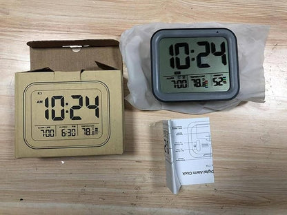 3.86  3inch Snooze Mute Electronic Clock, Black Two-Group Alarm LCD Digital Clock, Home Decoration and Bedroom Alarm Clock