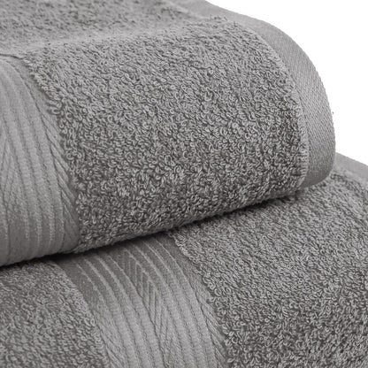 Basics 6-Piece Fade-Resistant 100% Cotton Towel Set for Bathroom, Soft and Absorbent, 2 Bath Towels, 2 Hand Towels, 2 Washcloths, Gray