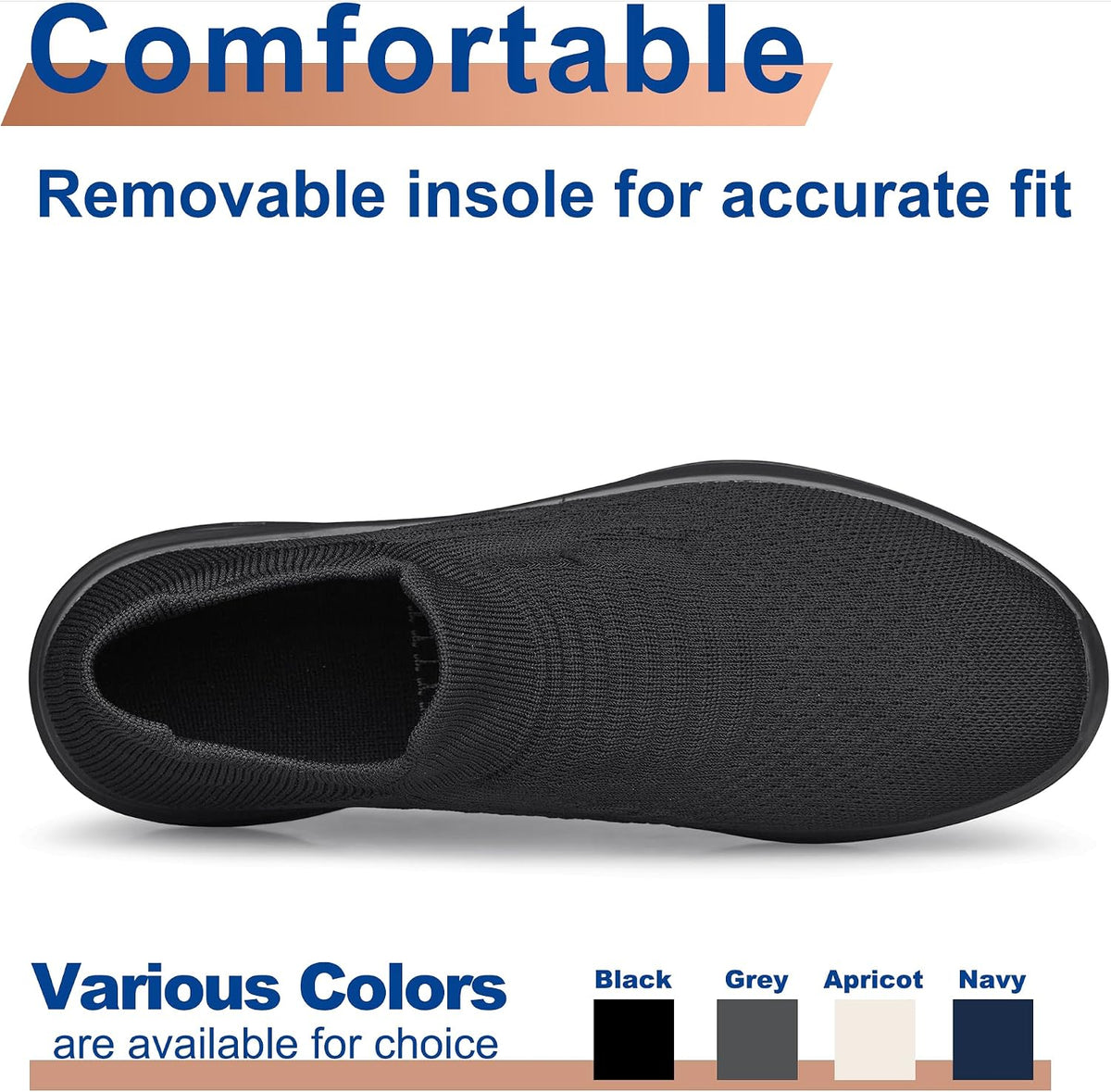 Mens Walking Shoes Slip on Lightweight Running Shoes Workout Athletic Tennis Shoes Gym Sneakers