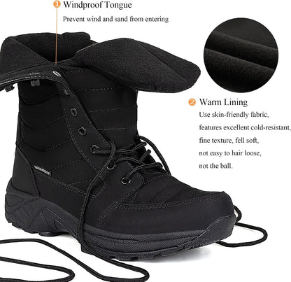 Women's Waterproof Winter Snow Boots Warm Comfortable with Side Zipper - 2025 Fashion Lightweight Hiking boots for Cold Weather Insulated Mid Calf Military Booties