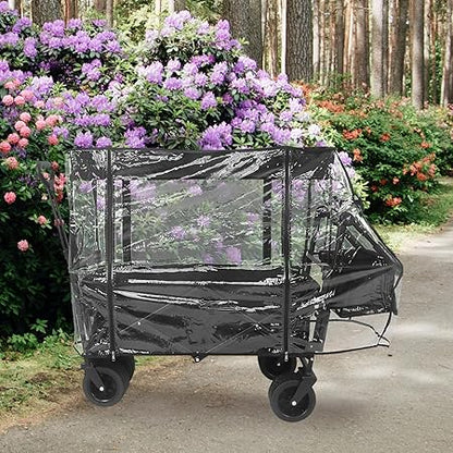 Happyyami Waterproof Wagon Canopy Universal Rainproof Cover for Handcart Garden Cart Stroller Canopy Attachment