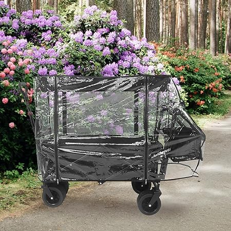 Happyyami Waterproof Wagon Canopy Universal Rainproof Cover for Handcart Garden Cart Stroller Canopy Attachment