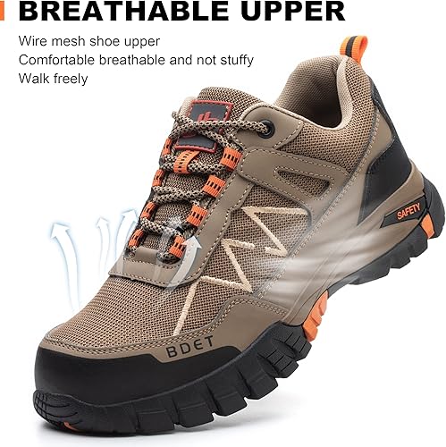 Steel Toe Sneakers Comfortable Safety Shoes for Men Steel Toe Shoes for Women Slip On Construction Work Shoes