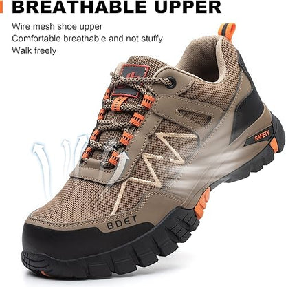 Steel Toe Sneakers Comfortable Safety Shoes for Men Steel Toe Shoes for Women Slip On Construction Work Shoes