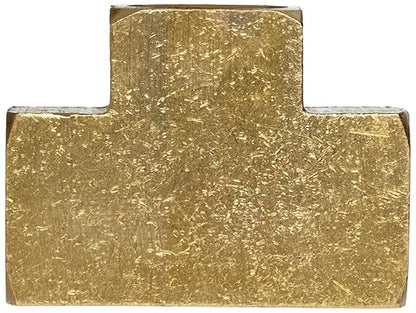 Anderson Metals 06101-12 Brass Pipe Fitting, Barstock Tee, 3/4" x 3/4" x 3/4" Female Pipe