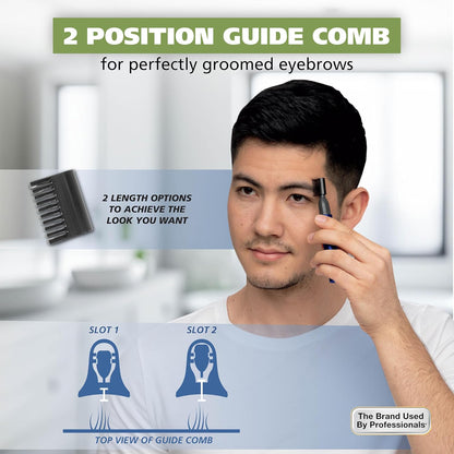 Wahl Micro Groomsman Battery Personal Trimmer for Hygienic Grooming with Rinseable, Interchangeable Heads for Eyebrows, Neckline, Nose, Ears, & Other Detailing - 05640-600