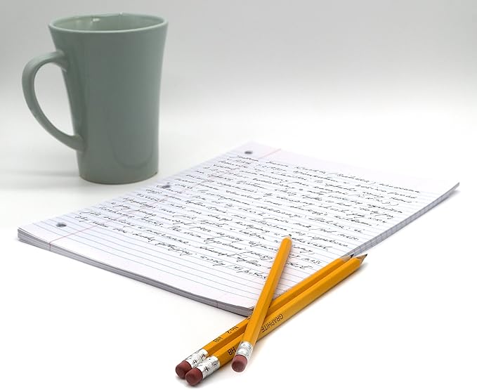 Emraw College Ruled 10.5 X 8 Inch (20.3 x 26.7 cm) Filler Paper with 3 Hole Punches (450 Sheets)