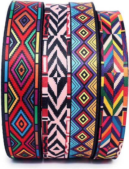 Webbing 5Meters 38mm Fashion Print Ethnic Jacquard Webbing Bags Strap Belt Ribbon DIY Textile Clothing Decor Sew Accessory(12)