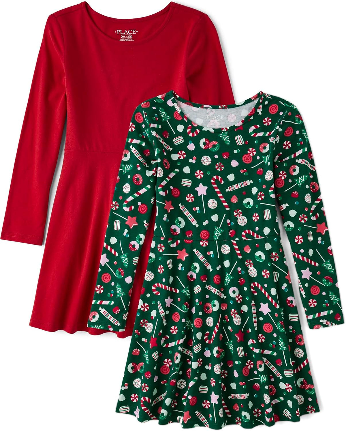 The Children's Place Girls Printed Skater Dress, Long Sleeve