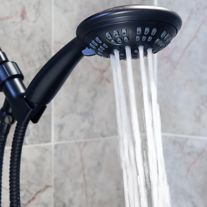 Aqua Elegante 6 Function Luxury Handheld Shower Head - Adjustable Pressure Rainfall Spray With Removable Nozzle, Oil-Rubbed Bronze