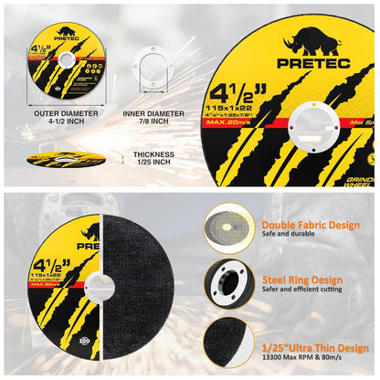 Cut Off Wheels 4-1/2", 20 Pack Metal Cutting Wheel,Thin 4.5” Metal & Stainless Steel Fast Cutting Discs for Angle Grinder - 7/8" Arbor Hole