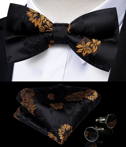 DiBanGu Paisley Bow Tie and Supenders for Men Tuxedo Heavy Duty 6 Clips Suspender Adjustable Y-Shape Mens Trouser Braces