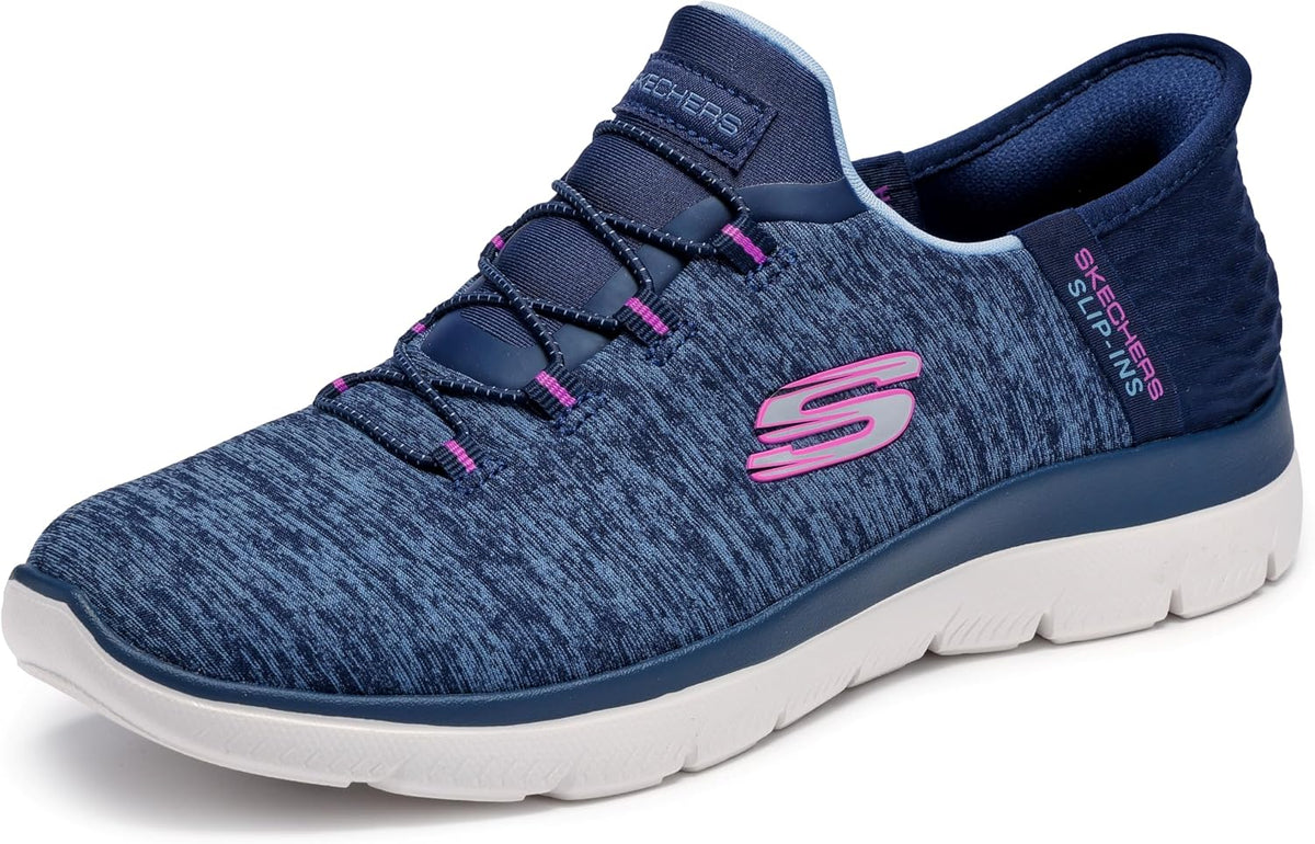 Skechers Women's Summits - Dazzling Haze Hands-Free Slip-Ins - Memory Foam Insole, Heel Pillow, Vegan Materials Sneaker
