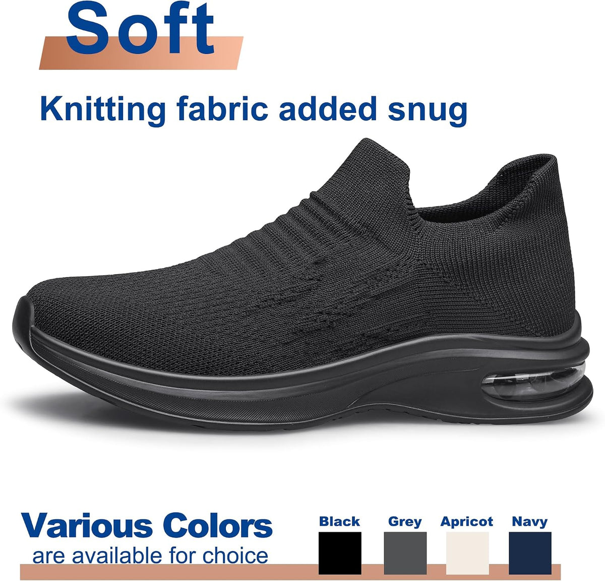 Mens Walking Shoes Slip on Lightweight Running Shoes Workout Athletic Tennis Shoes Gym Sneakers