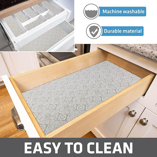 Drymate Luxury lining for shelves and drawers, thick padded fabric, non-adhesive, absorbent, waterproof, non-slip, kitchen cabinet liners, cabinets (made in USA)