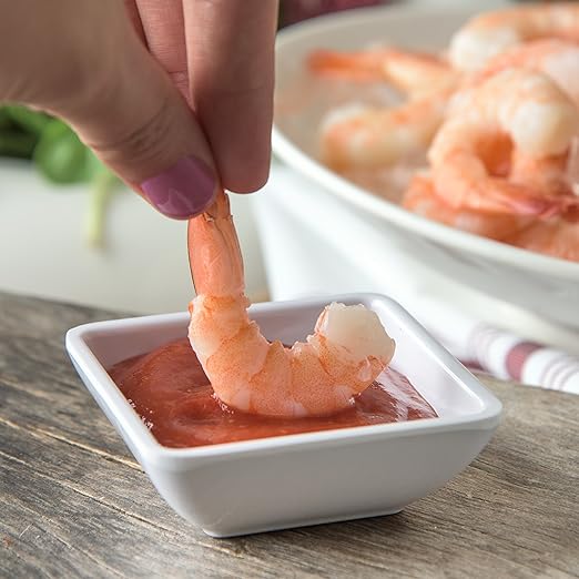 Carlisle FoodService Products Ramekins Sauce Bowl, Square Bowl for Catering, Kitchen, Restaurant, Plastic, 2 Ounces, White