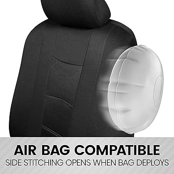 BDK carXS Seat Covers for Cars, Black Two-Tone with Matching Back Seat Cover, Made to Fit Most Auto Truck Van SUV, Interior Car Accessories, Full Set