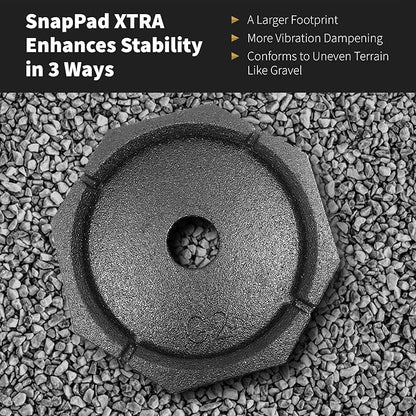 SnapPad Xtra (5-Pack) | Four-Point RV Leveling System Featuring 9” Round Jack Feet | Adds 61% Additional Surface Area for Stability, 5 lbs Per Pad & 11” Total Width | Must-Have RV Accessories