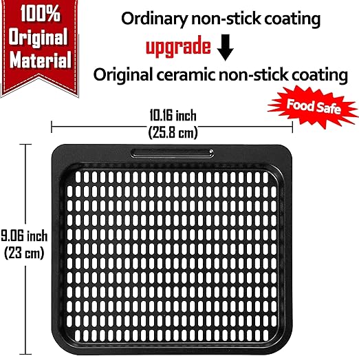 2 Pcs Cooking Trays Replacement for Instant Vortex, Innsky, Chefman and other Air Fryer Oven, Removable Mesh Cooking Rack for Air Fryer Accessories