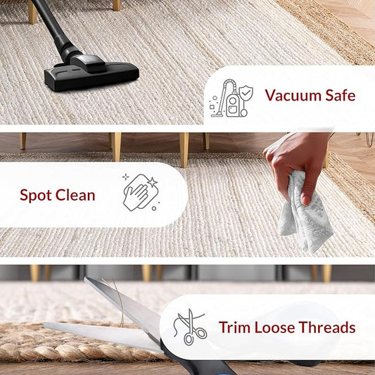 nuLOOM Eleonora Casual Jute Accent Rug, 2' x 3', White, Rectangular, 0.35" Thick