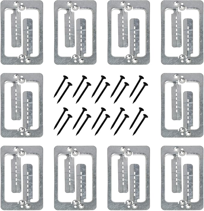 Cmple - Drywall Bracket Single-Gang Standard Wall Plate - Includes Drywall Screws  Metal (10PACK)