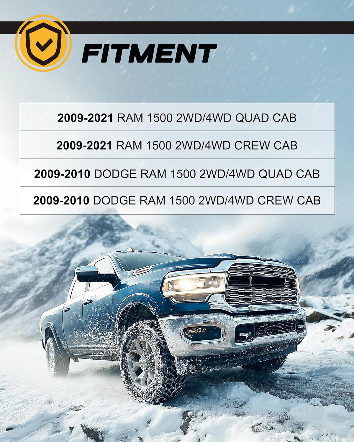 Rear Suspension Kit Fit for 2009-2021 Dodge Ram 1500 2WD/4WD Quad & Crew Cab, Up to 8,600 lbs, Replacement for DR1500DQ