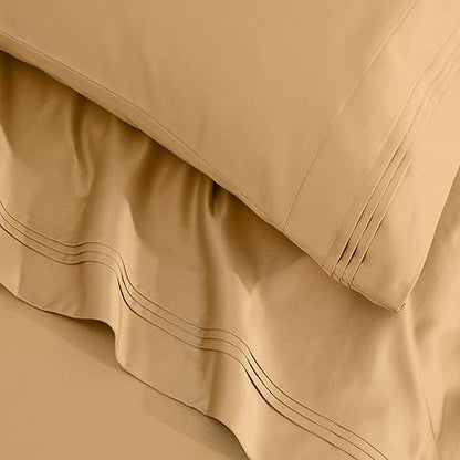 Superior 100 Egyptian Cotton 1500 Thread Count Oversized King Pillowcase Set Solid, Gold