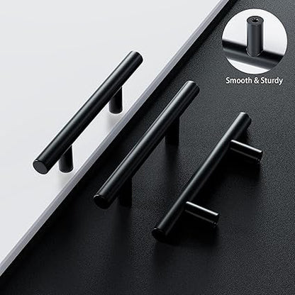 1 Pack Cabinet Pulls Stainless Steel 5 Inch Length 3 Inch Hole Center Kitchen Handle Cupboard Drawer Pull Cabinet Handles Matte Black