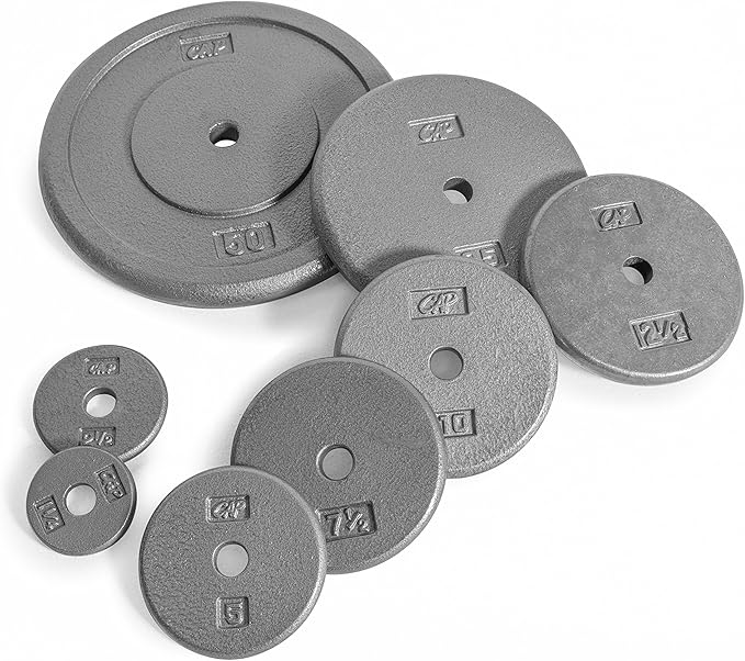 CAP Barbell Cast Iron Standard 1-Inch Weight Plates Multiple Options