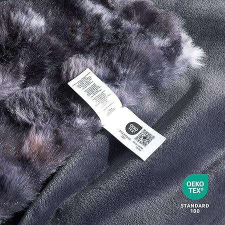 Cozy Bliss Faux Fur Throw Blanket for Couch, Fuzzy Soft Plush Thick Bubble Blanket for Sofa Bedroom Living Room, 60  80 Inches Tie Dye Black
