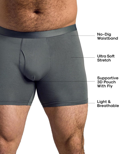 True Classic Mens Underwear 1pc – Mens Boxer Briefs Pack, 1” Boxer Brief & 4” Trunk Novelty Underwear for Men, Micromodal. (Only One)