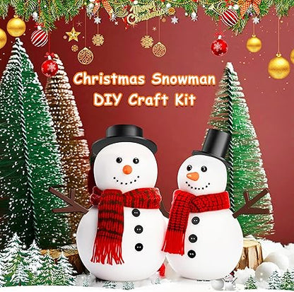Outivity 300 Pcs Snowman Crafts DIY Kits for Winter Kids Holiday Party Decor Gift,Includes 30 Mini Black Top Hats,180 Snowman Craft Buttons,30 Carrot Noses Buttons and 60 Snowman Hands