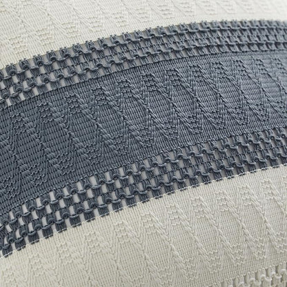 2pk Boho Pillow Covers 22x22, Natural White/Contrast/Navy