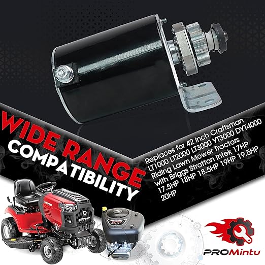 14 Tooth Starter Motor Replaces for 42 inch Craftsman LT1000 LT2000 LT3000 YT3000 DYT4000 Riding Lawn Mower Tractors with Briggs Stratton Intek 17HP 17.5HP 18HP 18.5HP 19HP 19.5HP 20HP