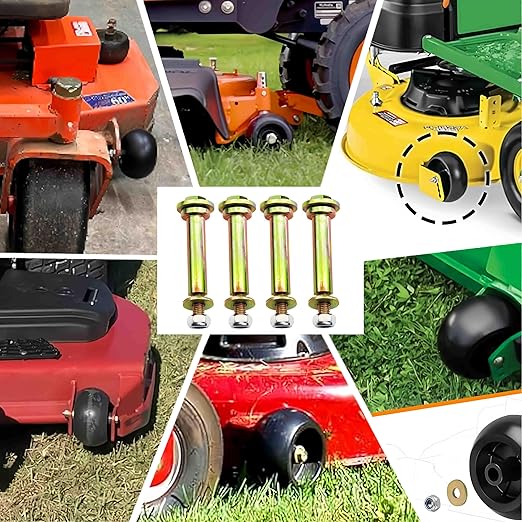 4 Pack Deck Wheel Bolts and locknut kit Compatible with Exmark Lawn mowers 103-3168 103-4051 1-603299 1-603602 PL7540 225-205,More 58" bore Wheel