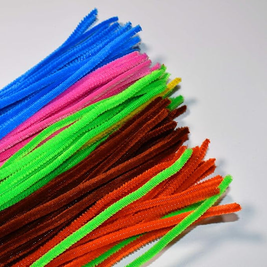 Multiple Colors Pipe Cleaners 100 Pieces Chenille Stems for DIY Art Decorations Creative Craft (6mm x 12 Inch)