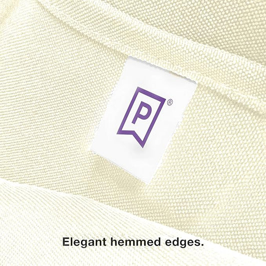 Gee Di Moda Rectangle Tablecloth - 90 x 156 Inch Ivory Table Cloth for 8 Foot Table with Floor-Length Drop - Heavy Duty Washable Fabric - 8 Ft Buffet Table, Holiday Party, Wedding  Baby Shower