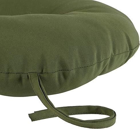 Greendale Home Fashions 15-inch Outdoor Round Bistro Seat Cushion, 4 Count (Pack of 1), Juniper