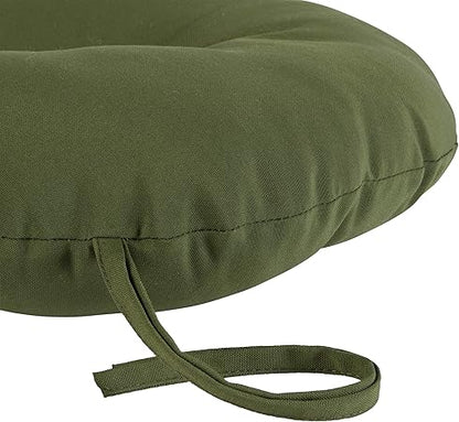 Greendale Home Fashions 15-inch Outdoor Round Bistro Seat Cushion, 4 Count (Pack of 1), Juniper