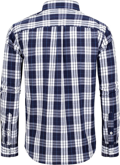 These premium cotton-blend plaid shirts from Alimens & Gentle come in a variety of stylish designs to complement any outfit.