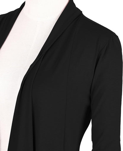 Urban CoCo Women's Drape Front Open Cardigan Long Sleeve Irregular Hem