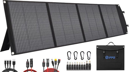 200W Portable Solar Panel Kit, Foldable Solar Charger for Camping and RV