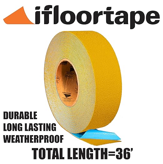 DuraMark RPT-750 Pavement Marking Tape - Reflective Slip Resistant Durable Outdoor Heavy Duty Rubber Base Tape, Bast Certified (Yellow, 2 Inch x 36 Feet)