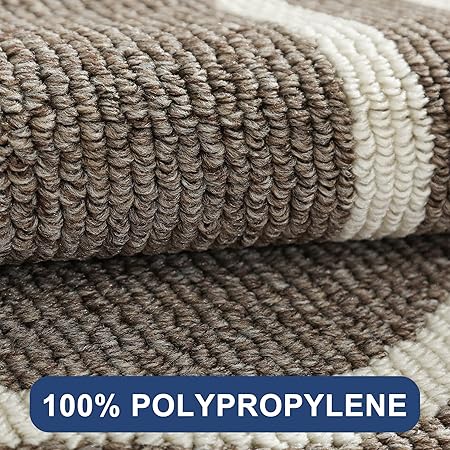 COSY HOMEER Long Kitchen Floor Mats for in Front of Sink Super Absorbent Kitchen Rugs and Mats 24"x48" Non-Skid Kitchen Mat Standing Mat Washable,Polypropylene,Brown,Frame