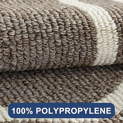 COSY HOMEER Long Kitchen Floor Mats for in Front of Sink Super Absorbent Kitchen Rugs and Mats 24"x48" Non-Skid Kitchen Mat Standing Mat Washable,Polypropylene,Brown,Frame