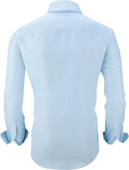 Alex Vando Mens Printed Dress Shirts Long Sleeve Regular Fit Button Down Shirt