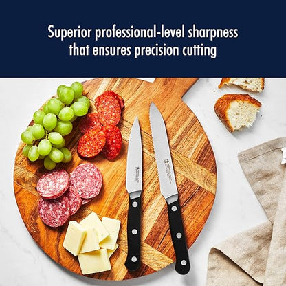HENCKELS Solution Razor-Sharp 4-inch Compact Chef Knife, German Engineered Informed by 100 Years of Mastery, BlackStainless Steel