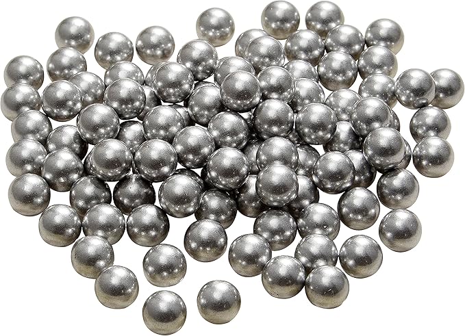 100 Rounds Solid Aluminum 50 Cal. Paintballs for Self Defense, 2.8 Gram Reusable .50 Caliber Powerful Aluminum Balls Fit for t4e TR50HDR 50 (Aluminum, Silver)